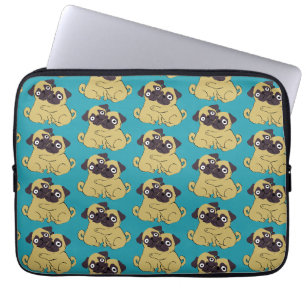 Pug hug Blue, Laptop Sleeve