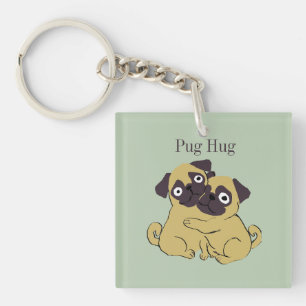 Pug hug  key ring