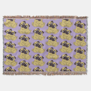 Pug hug throw blanket