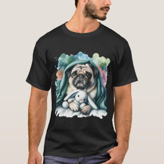 Pug Hugging Stuffed Bunny T-Shirt