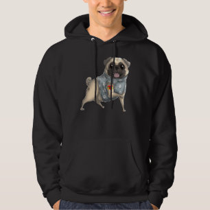 Pug I Love Mum Tattoo Dog Mother's Day Hoodie