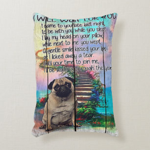 Pug I Will Wait For You, Pug Lover Gift, Pug Dog Decorative Cushion