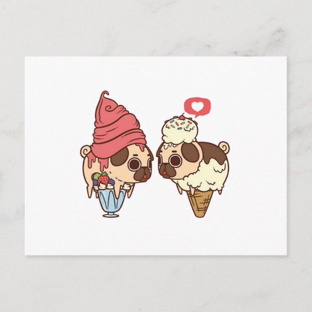 pug_ice_cream.png postcard (Front)