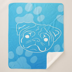 Pug Illustration Blanket