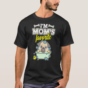 Pug Im Moms Favourite Cute Funny T-Shirt