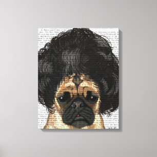 Pug In A Bad Wig Canvas Print