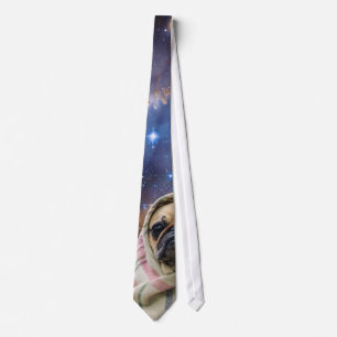 Pug in a Blanket Outer Space Tie