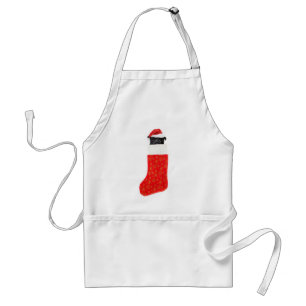 Pug in a christmas stocking standard apron
