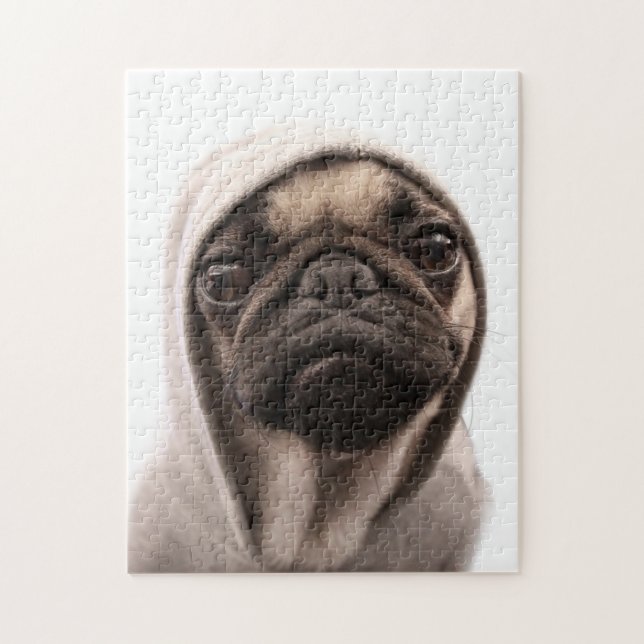 Pug In A Hoodie Jigsaw Puzzle (Vertical)