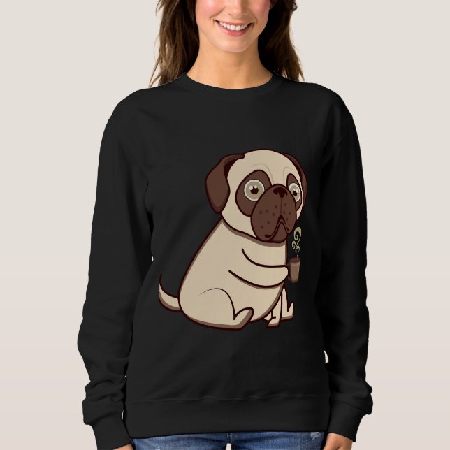 Pug In A Mug Pug Funny Gifts For Pug Lover Essenti Sweatshirt (Front)