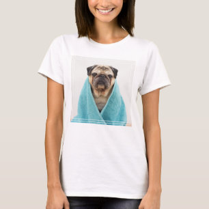 Pug in a Towel T-Shirt