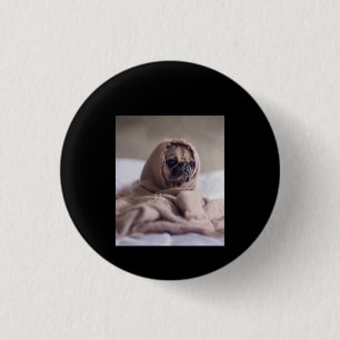 Pug In Blanket Cute Pug Dog Lover Gift 3 Cm Round Badge