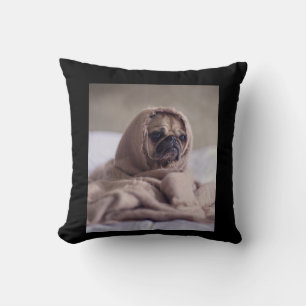 Pug In Blanket Cute Pug Dog Lover Gift Cushion
