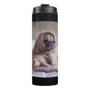 Pug In Blanket Cute Pug Dog Lover Gift Thermal Tumbler