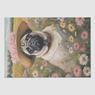 Pug in Bloom: A Floral Fantasy Decoupage Tissue Paper
