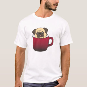 Pug In Cup Funny Animals In Coffee Or Tea T-Shirt