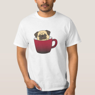 Pug In Cup Funny Animals In Coffee Or Tea T-Shirt