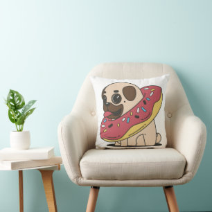 Pug In Doughnut Cushion