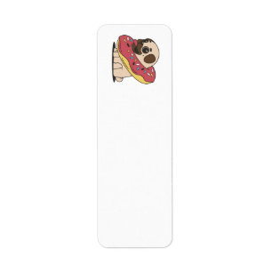 Pug In Doughnut Return Address Label