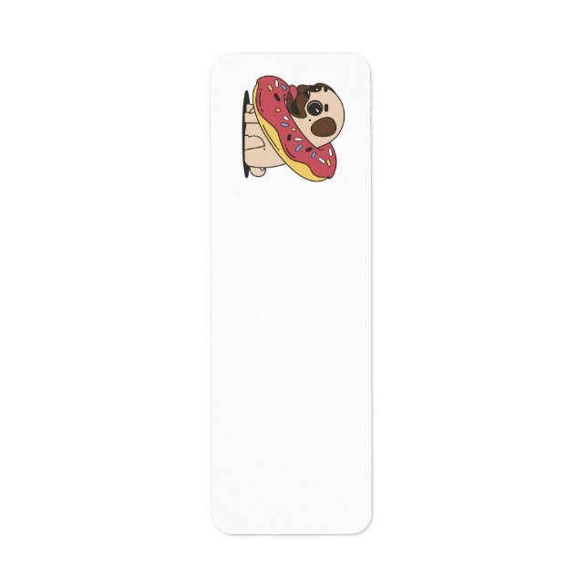 Pug In Doughnut Return Address Label (Front)