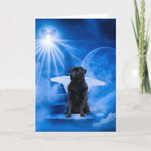 Pug in Heaven as Angel Sympathy Card