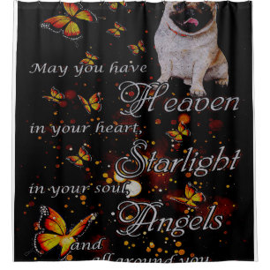 Pug In My Heart, Funny Pug Dog Lover Gift Idea Shower Curtain