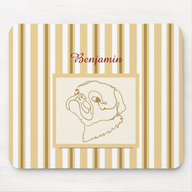 Pug in Style: Your Custom Message Here! Mouse Pad (Front)