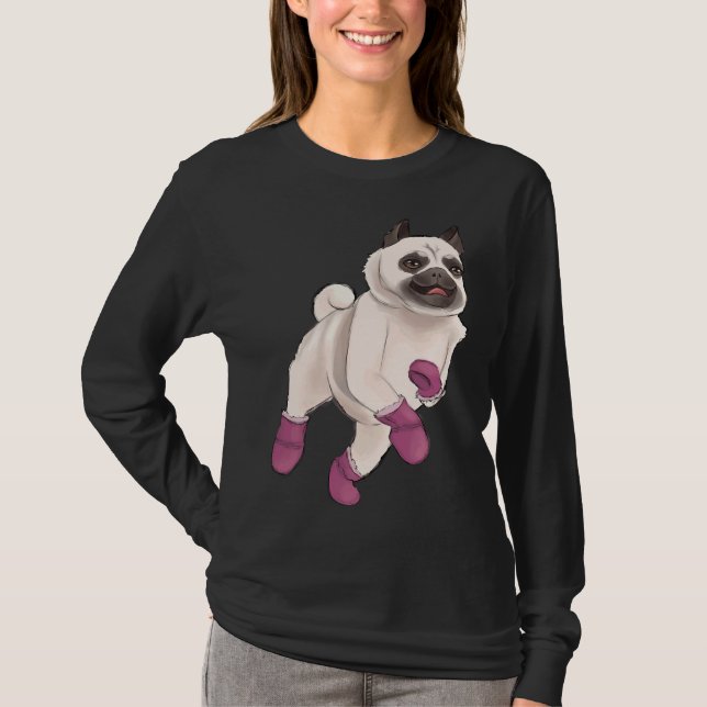 Pug in Uggs Classic T-Shirt 548 (Front)
