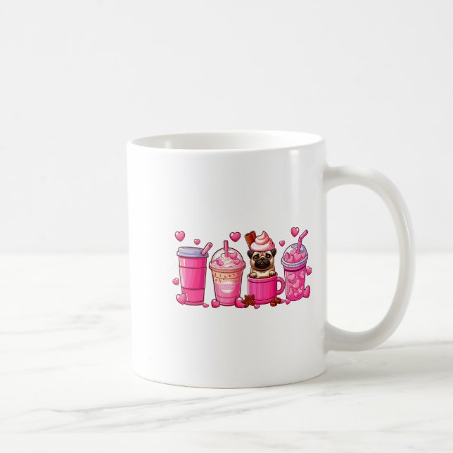 Pug Inside Cup Coffees Lover Valentines Day Heart  (Right)