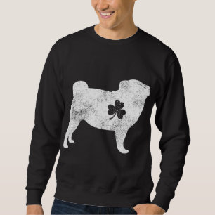 Pug Irish Clover St Patrick's Day Dog Lover Gifts Sweatshirt