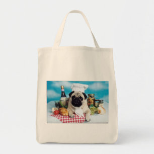 Pug italian Chef Grocery Bag