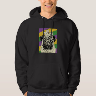 Pug Jester Mardi Gras Dog Mom or Dad Hoodie