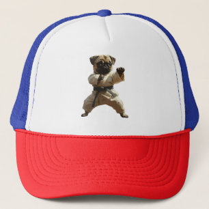 Pug Karate School Trucker Hat