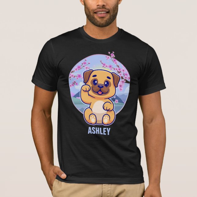 Pug Kawaii Cute Gift Dog Pet T-Shirt (Front)