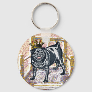 Pug King Key Ring