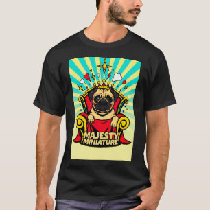 Pug King Regal Throne Illustration T-Shirt