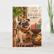 Pug Kwanzaa Card