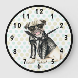 Pug Large Clock