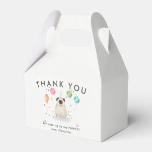 Pug Lets Pawty Puppy Dog Birthday Thank You  Favour Box