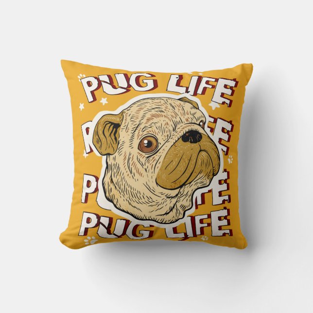 Pug Life Animal Dog Cushion (Front)