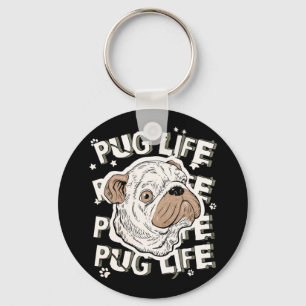 Pug Life Animal Dog Key Ring