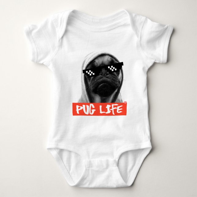 Pug Life Baby Bodysuit (Front)