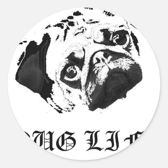 Pug Life Classic Round Sticker (Front)