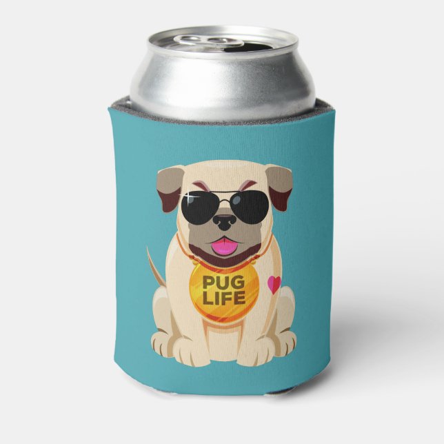 Pug Life custom name & colour can cooler (Can Back)