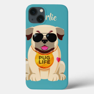 Pug Life custom name & colour device cases