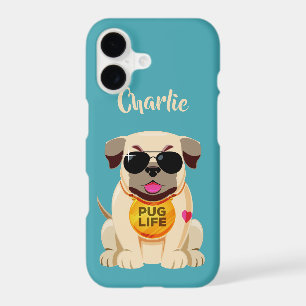 Pug Life custom name & colour phone cases