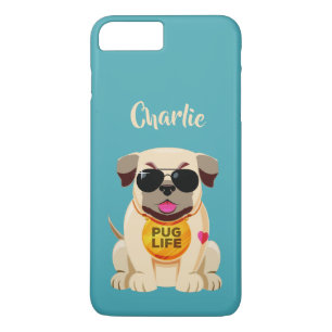 Pug Life custom name & colour phone cases