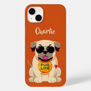 Pug Life custom name & colour phone cases