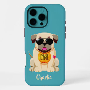 Pug Life custom name & colour phone cases