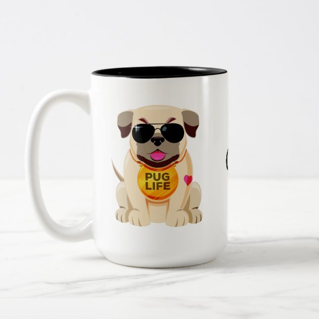 Pug Life custom name mugs (Left)